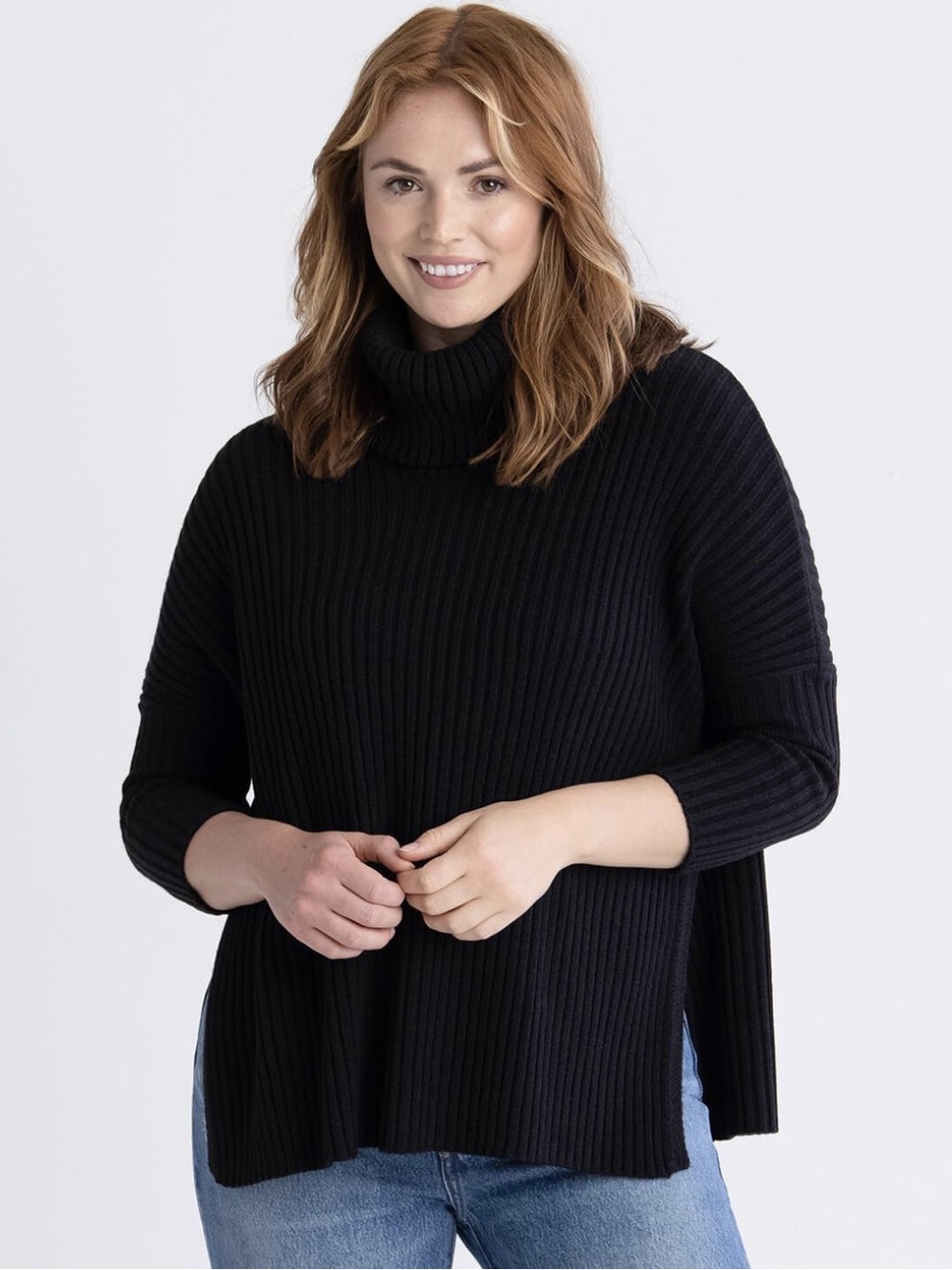Mersea The New Yorker Turtleneck Ribbed Sweater in Black